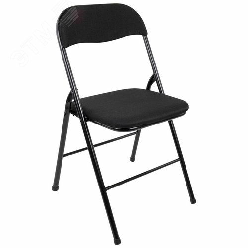 Изображение товара Стул складной BRABIX Golf CF-007, чёрный каркас, чёрная ткань, гофрокороб, 533025 (шт)