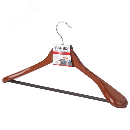 Изображение товара Вешалка-плечики размер 48-50, деревянная, анатомическая перекладина (шт)