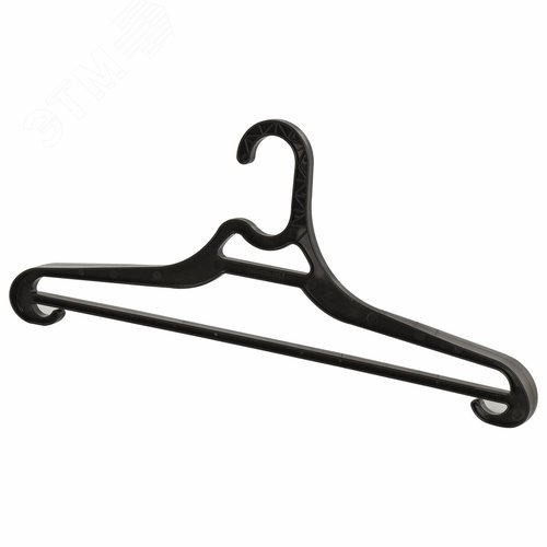 Изображение товара Вешалка-плечики размер 46-48, пластик, плоская, перекладина, крючки для бретелей, черный, BRABIX (шт)