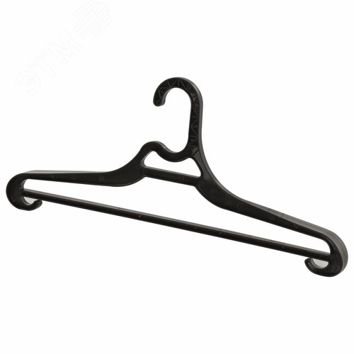 Изображение товара Вешалка-плечики размер 52-54, пластик, плоская, перекладина, крючки для бретелей, черный, BRABIX (шт)