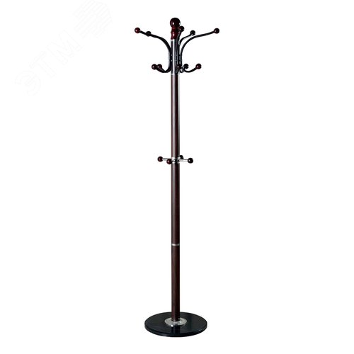 Изображение товара Вешалка-стойка BRABIX CR-274, металл/мрамор, 1,8 м, на диске диам.36см, 5крючков+4доп, венге, 601744 (шт)