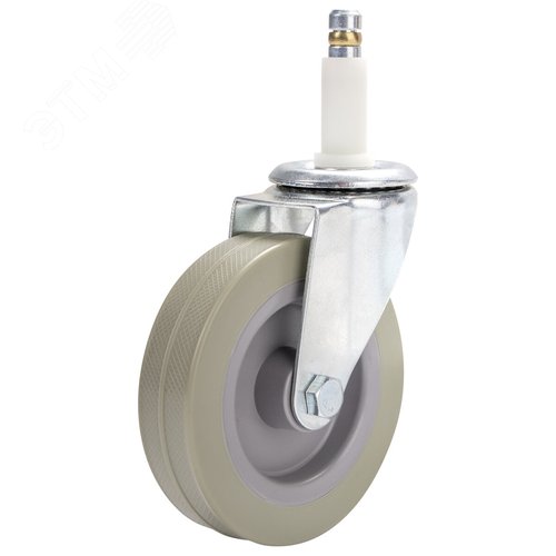 Изображение товара Колеса для уборочной тележки со штоком без резьбы, диаметр 99мм, КОМПЛЕКТ 4 штуки, 605381 (шт)