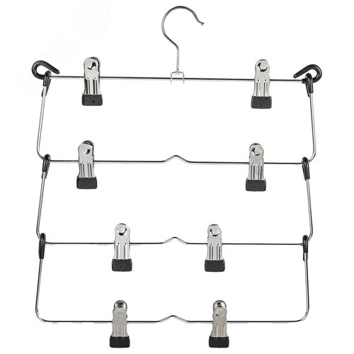 Изображение товара Вешалка-плечики качели 4 секции металлическая с клипсами для юбок и брюк, BRABIX (шт)