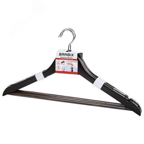 Изображение товара Вешалки-плечики с антискользящими накладками КОМПЛЕКТ 3 штуки (шт)