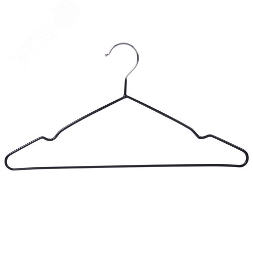 Изображение товара Вешалки-плечики для одежды размер 48-50 металл антискользящие комплект 10 шт черные, BRABIX Premium (упак)