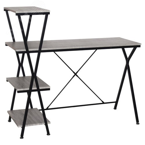 Изображение товара Стол на металлокаркасе BRABIX LOFT CD-004 (1200 х 535 х 1110), 3 полки, цвет дуб антик, 641219 (шт)