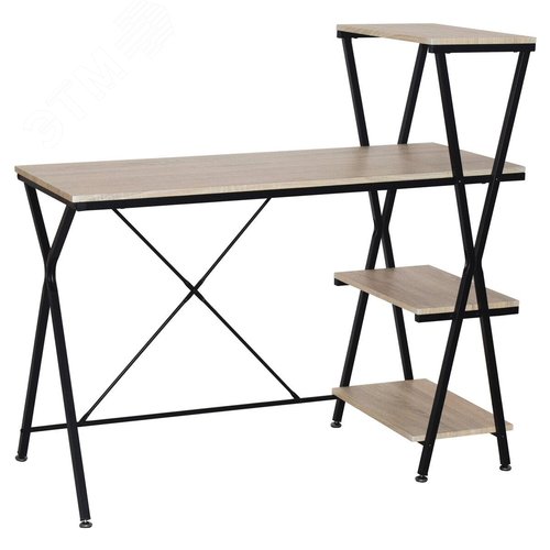 Изображение товара Стол на металлокаркасе BRABIX LOFT CD-004 (1200 х 535 х 1110), 3 полки, цвет дуб натуральный,641220 (шт)