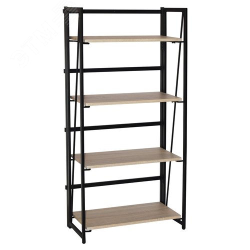 Изображение товара Стеллаж на металлокаркасе BRABIX LOFT SH-001 (ш600 х г300 х в1250мм), складной, цвет дуб натурал.,641230 (шт)