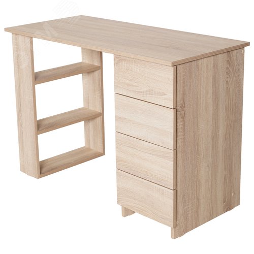 Изображение товара Стол письменный/компьютерный BRABIX Scandi CD-016 (ш1100 х г500 х в750мм), 4 ящика, дуб сонома, 641892 (шт)