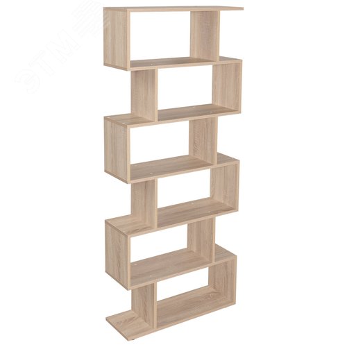 Изображение товара Стеллаж BRABIX Scandi SH-008 (ш730 х г250 х в1760мм), 6 секций, ЛДСП, дуб сонома, 641898 (шт)