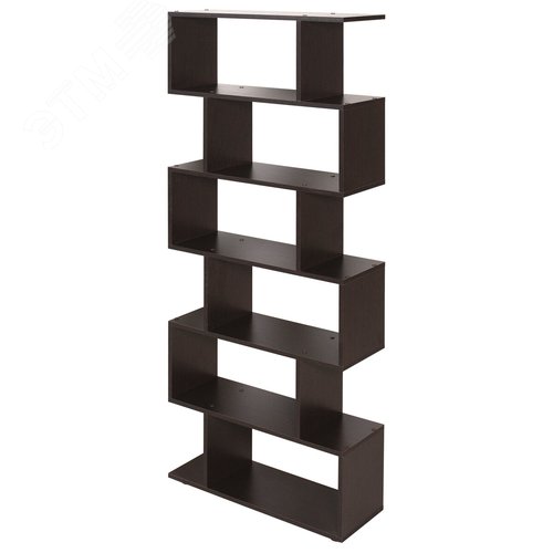 Изображение товара Стеллаж BRABIX Scandi SH-008 (ш730 х г250 х в1760мм), 6 секций, ЛДСП, венге, 641899 (шт)