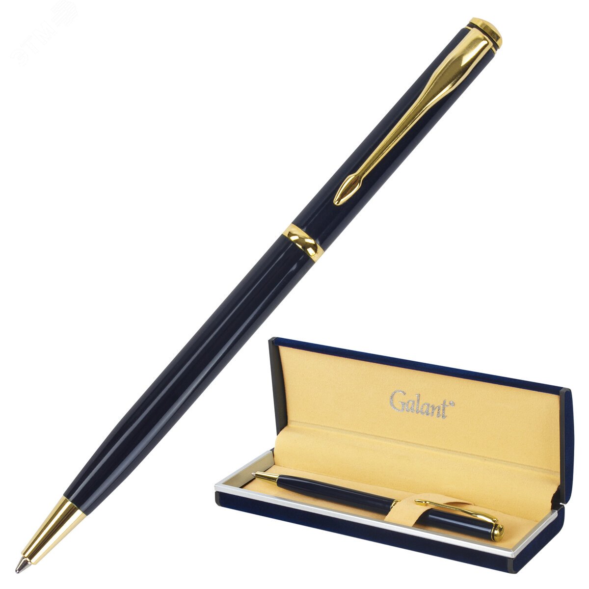 Изображение товара Ручка подарочная шариковая Arrow Gold Blue, корпус темно-синий, золотые детали, 0,7 мм (шт)