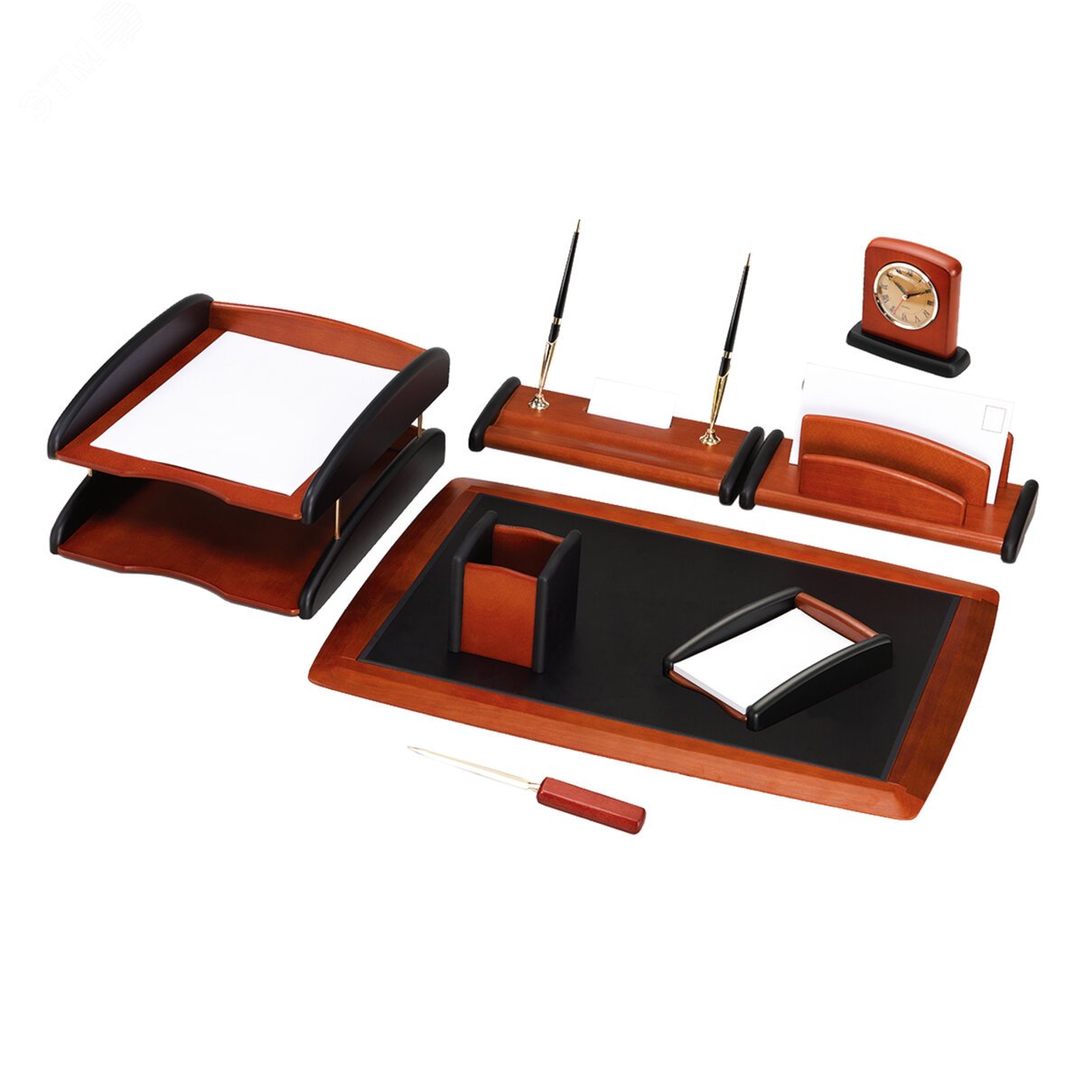 Изображение товара Набор настольный GALANT ''Cayman'' из дерева, 8 предметов, цвет ''палисандр/чёрный'', 238160 (шт)