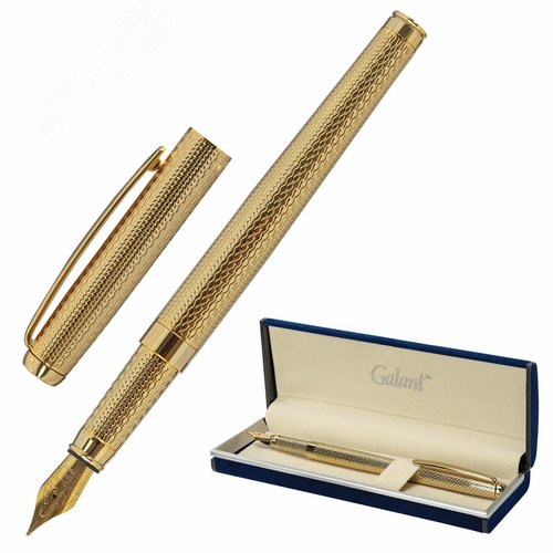 Изображение товара Ручка подарочная перьевая VERSUS, корпус золотистый, детали золотистые, 0,8 мм (шт)