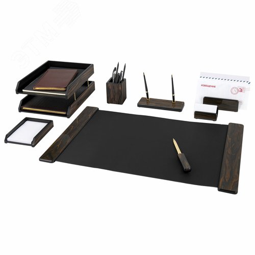 Изображение товара Набор настольный GALANT ''Blackwood'' из дерева, 8 предметов, цвет ''чёрное дерево'', 238165 (шт)