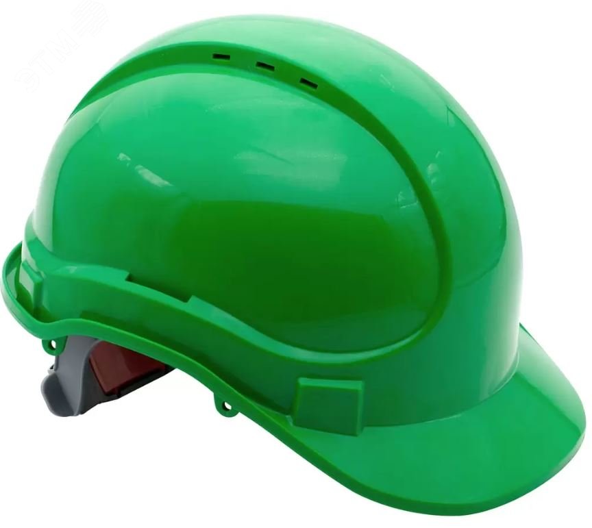 Изображение товара "Каска защитная, модель ""Ай-Прайм Стандарт"" К-062, цвет зеленый, с двухточечным подбородочным ремнем, арт. РП-02 " (шт)