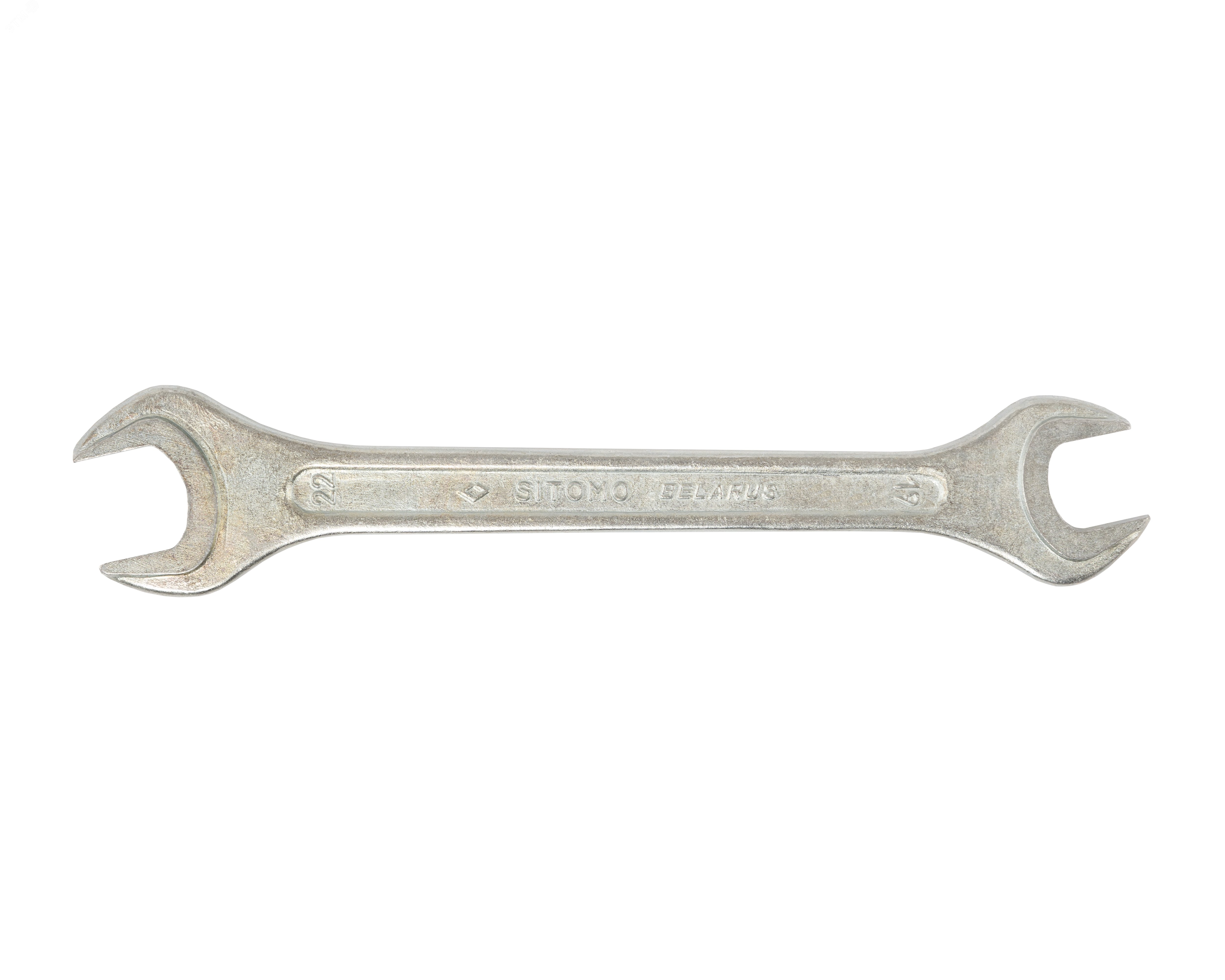 Изображение товара Ключ гаечный рожковый двусторонний 19x22 оцинкованный