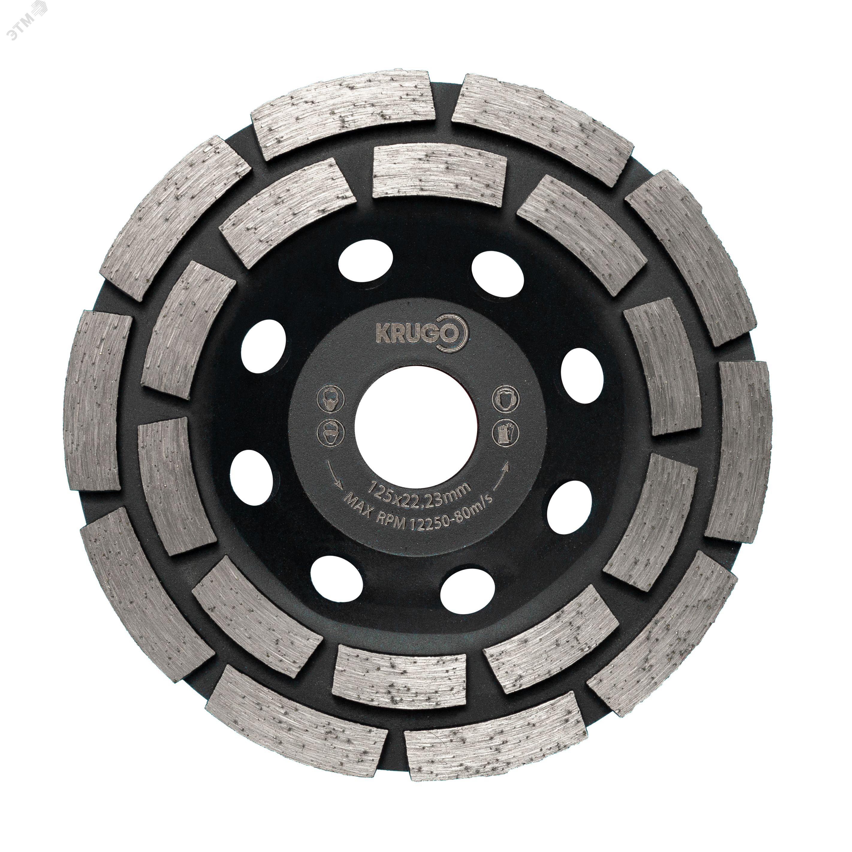 Изображение товара Алмазная чашка двухрядная 125 x 22.23mm KRUGO (шт)