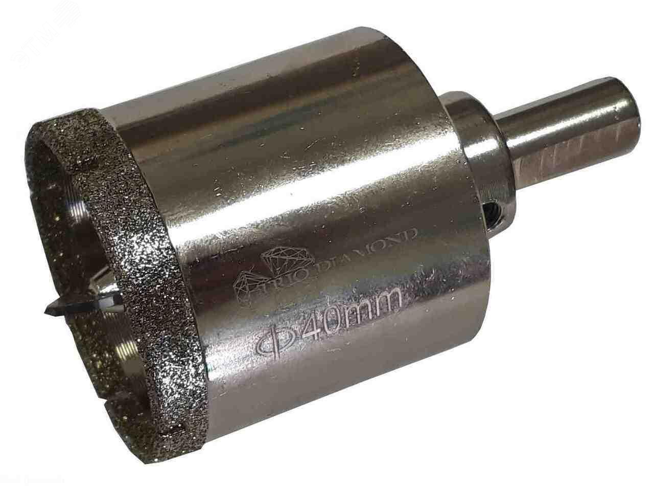 Изображение товара Коронка алмазная по керамике и кафелю с центрирующим сверлом 40мм (шт)