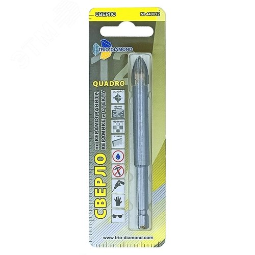 Изображение товара Сверло по керамике и стеклу квадро 12 мм (шт)