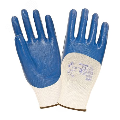 Изображение товара Перчатки 2Hands 7111 р-р 10, нейлон/нитрил, покрытие 3/4 (пар)