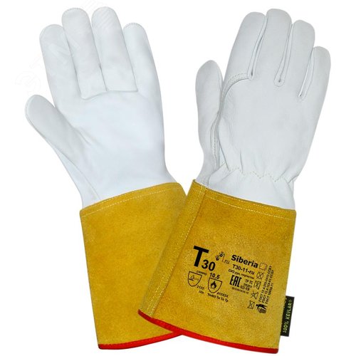 Изображение товара Перчатки (краги) 2Hands (Siberia) Т30-11-ru р-р 9,5, овечья кожа/спилок КРС/швы Kevlar (пар)