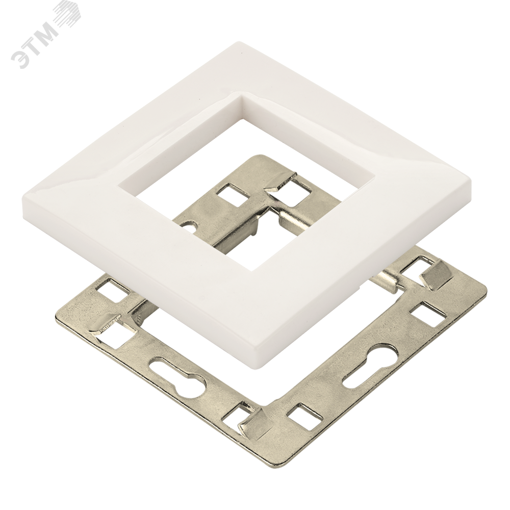 Изображение товара Лицевой монтажный рамка 45x45 с суппортом белая LANMASTER