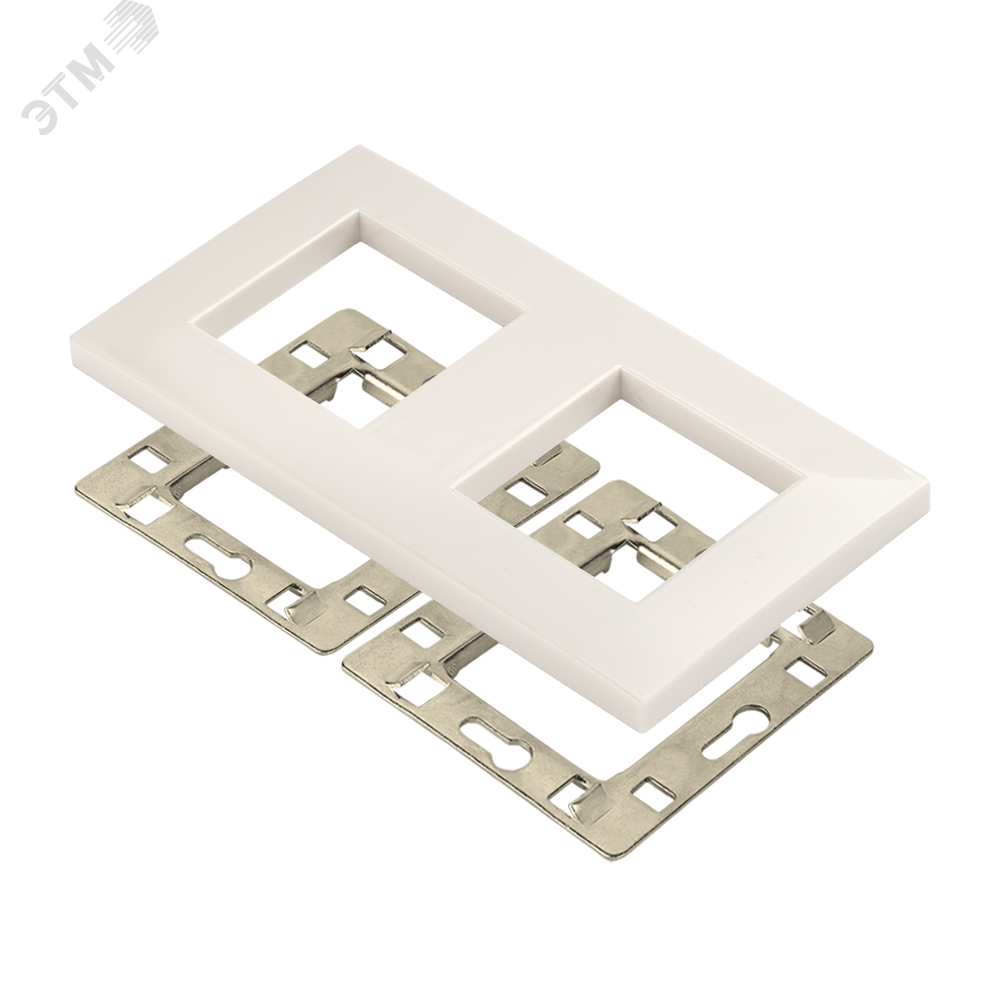 Изображение товара Рамка 2-постовая 45x45 с суппортами белая LANMASTER