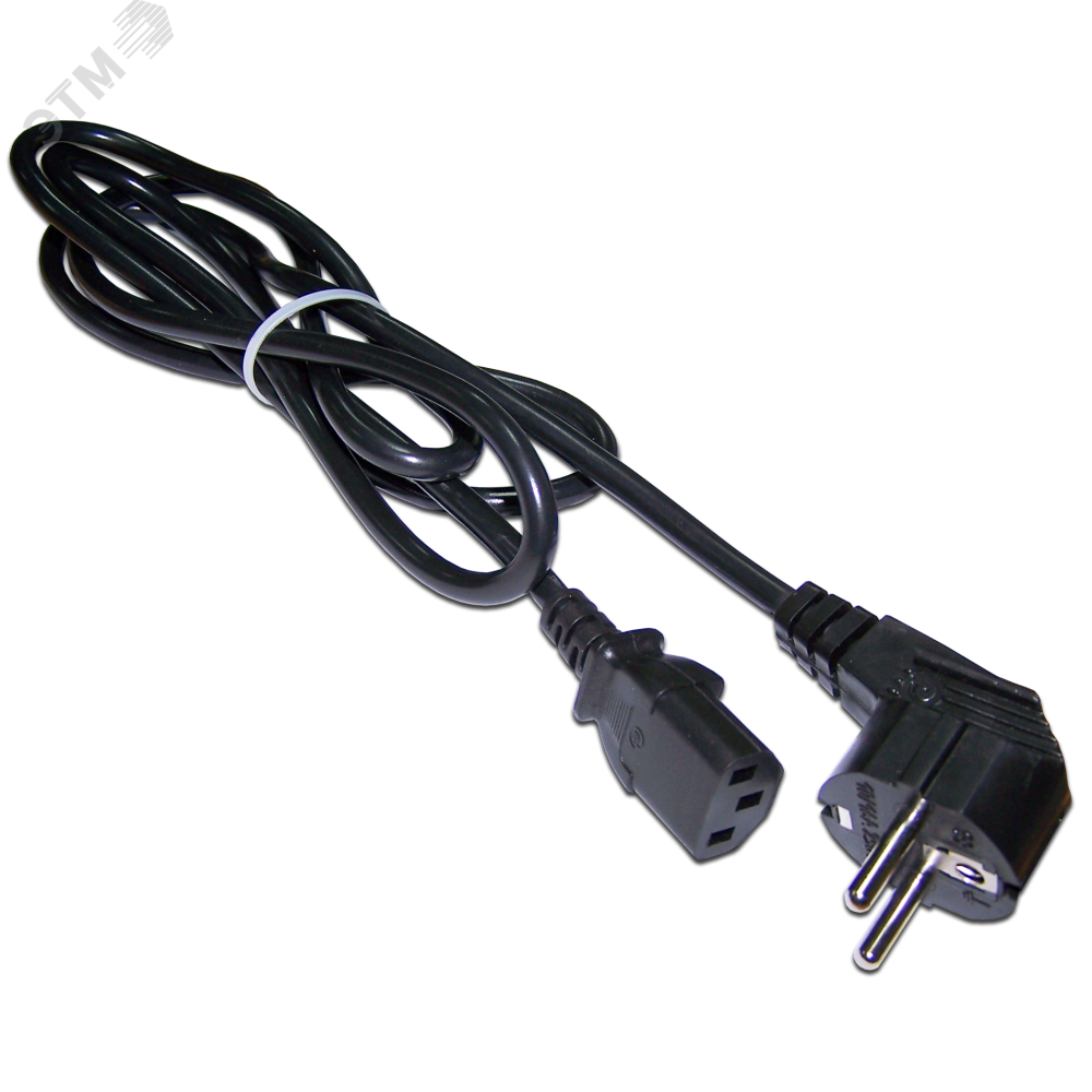 Изображение товара Кабель электропитания C13-Schuko угловой 0.5м 3x0.75 мм2 черный