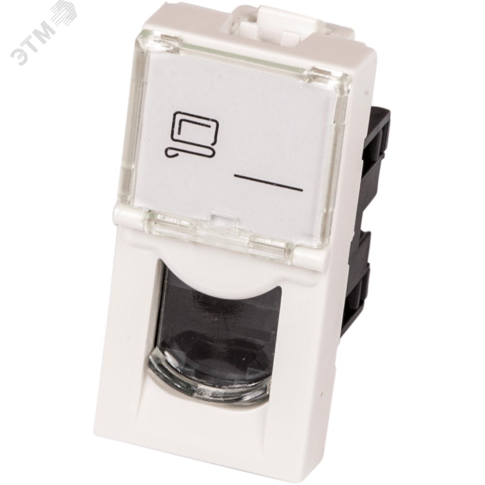Изображение товара Вставка Mosaic LANMASTER 22.5x45 RJ-45 UTP категория 6 белая