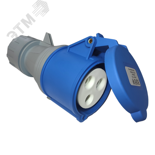Изображение товара Розетка IEC309 1Ф 32A 250V разборная синяя (шт)