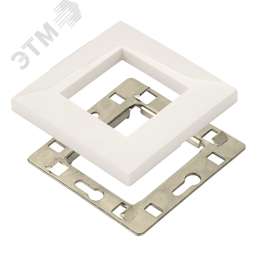 Изображение товара Рамка 1-постовая 45х45, с суппортом, белая (шт)