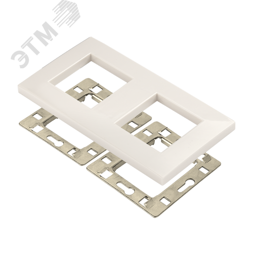 Изображение товара Рамка 2-постовая 45х45, с суппортами, белая (шт)