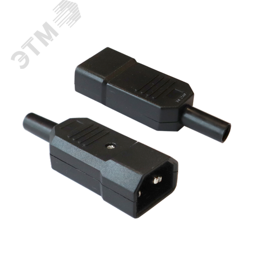 Изображение товара Вилка IEC C14 10A 250V прямая разборная чёрная (шт)