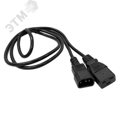 Изображение товара Кабель электропитания C19-C14, 220В, 10А, черный, 3.0 м (шт)