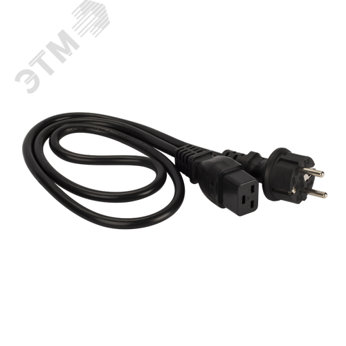 Изображение товара Кабель электропитания C19-Schuko прямая, 3х1.5, 220В, 16А, черный, 0.5 м (шт)