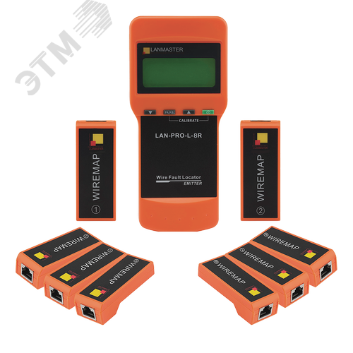Изображение товара Тестер кабельный с измерением длины, 8 ответных частей (шт)