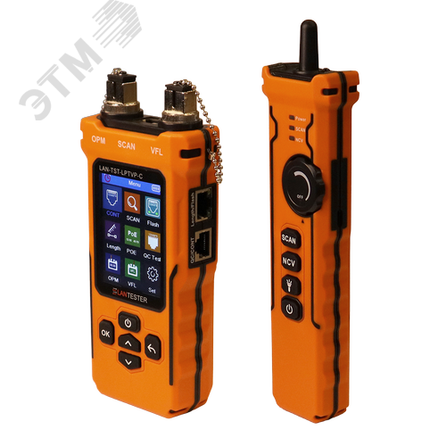Изображение товара Тестер кабельный с измерением длины, трассировкой, измерением оптической мощности и определением POE, цветной (шт)