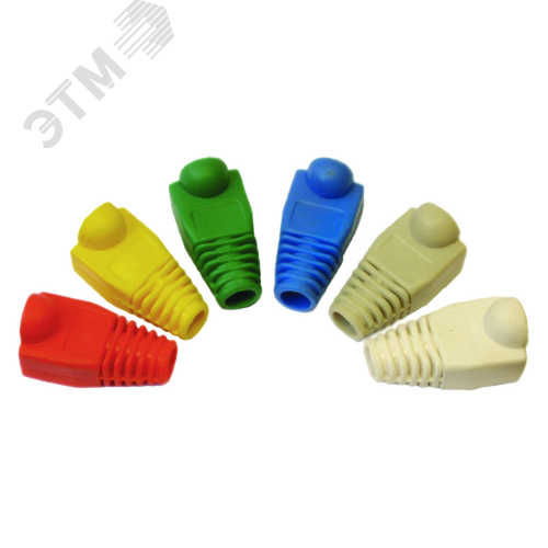 Изображение товара Колпачок защитный для кабеля 6,0мм cat.5, на соединение коннектора с кабелем, белый, упак 100 шт. (упак)