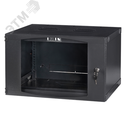 Изображение товара Шкаф настенный Next, 9U 550x450, стеклянная дверь, черный (шт)