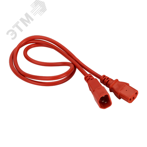 Изображение товара Кабель электропитания C13-C14 3х0.75 10А 220В 0.5м красный (шт)