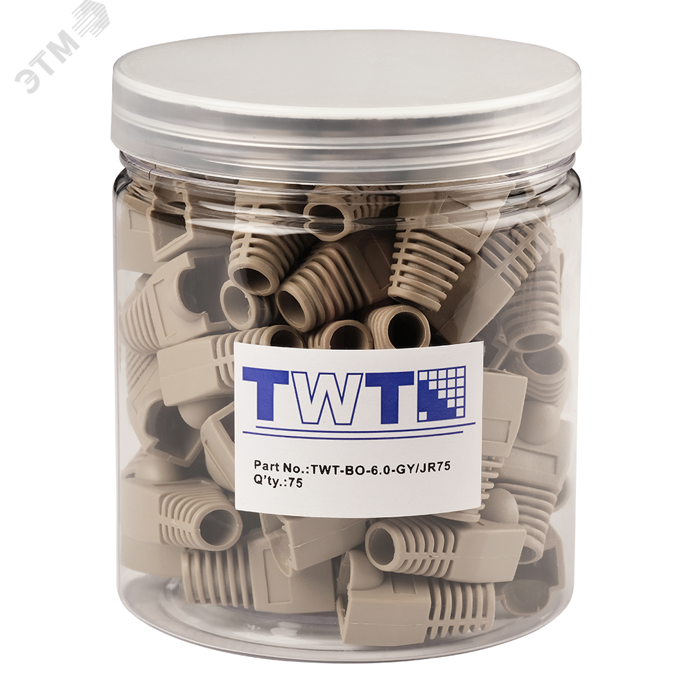 Изображение товара Защитный колпачок для кабеля 6,0мм cat.5 серый 75 шт LANMASTER