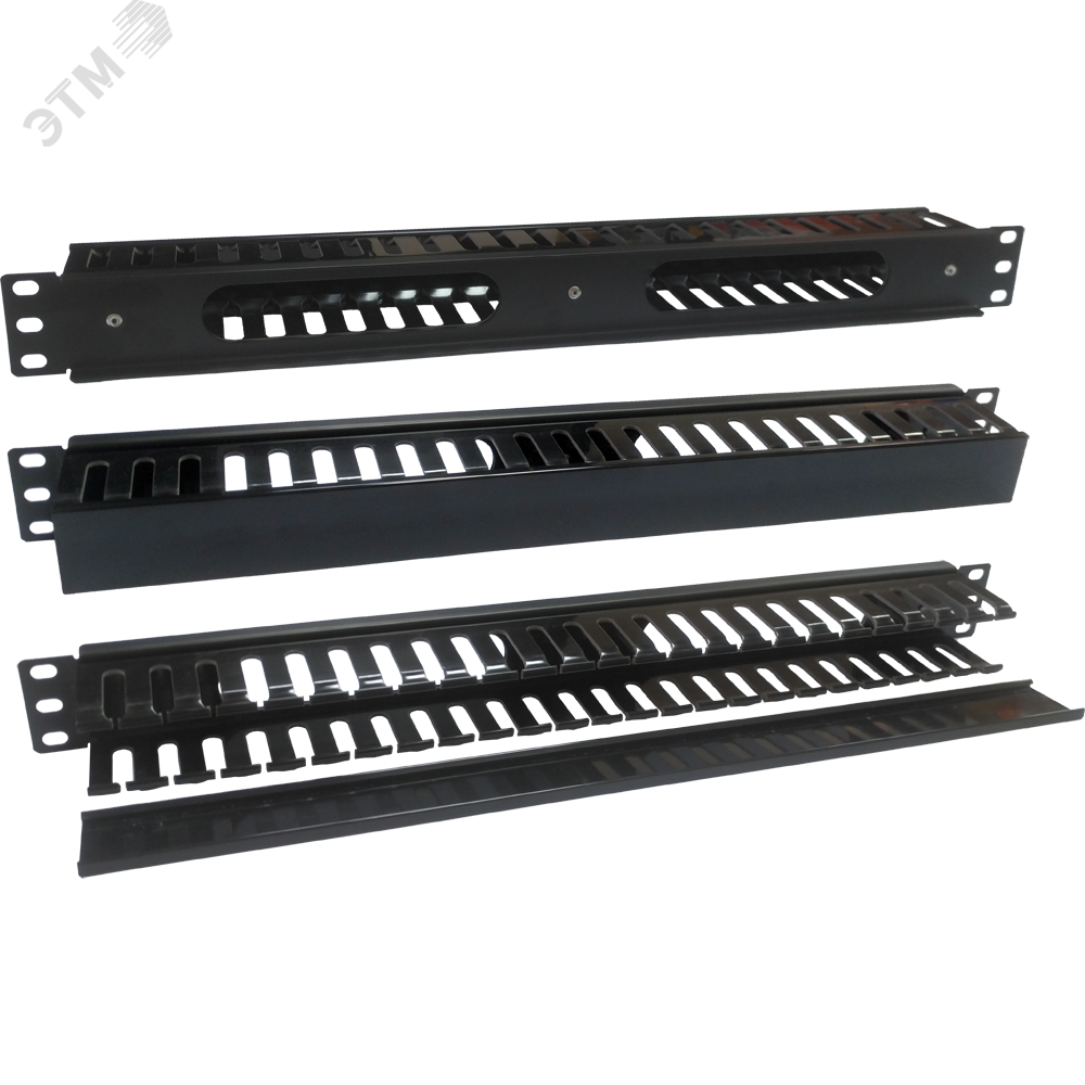 Изображение товара Органайзер кабельный 19'' на 24 порта пластиковый, c крышкой, 1U (шт)