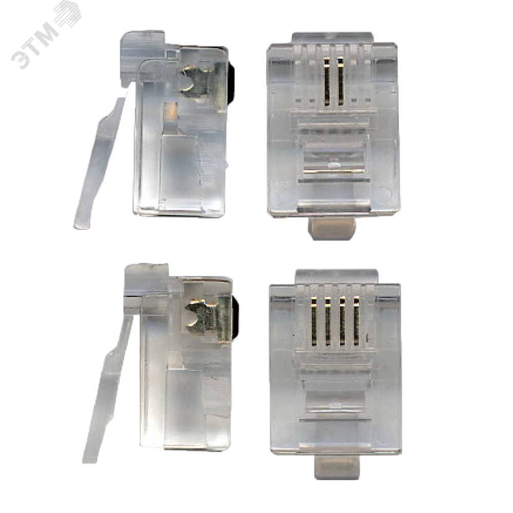 Изображение товара Коннектор RJ12 4-ех контактный, 100 шт. (упак)