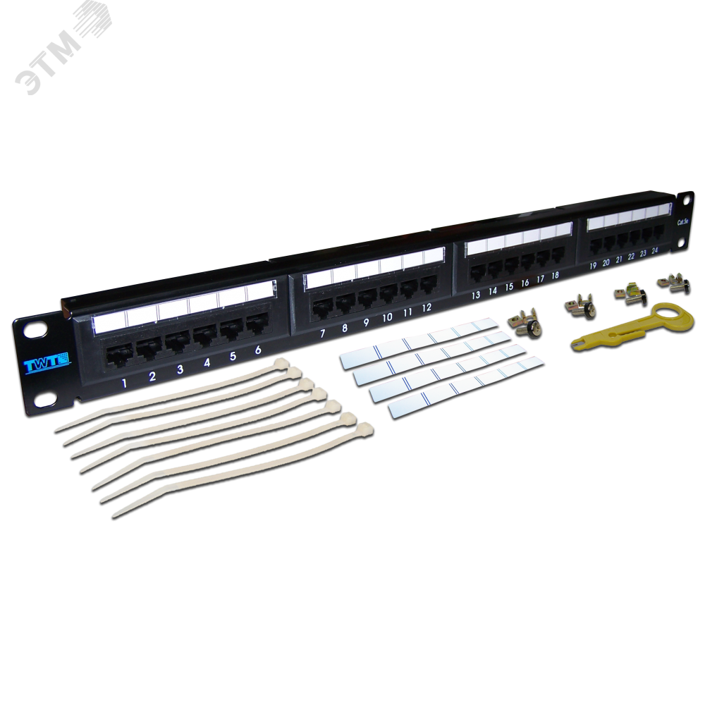 Изображение товара Патч-панель 24 порта UTP Cat.5e 19 дюймов LANMASTER