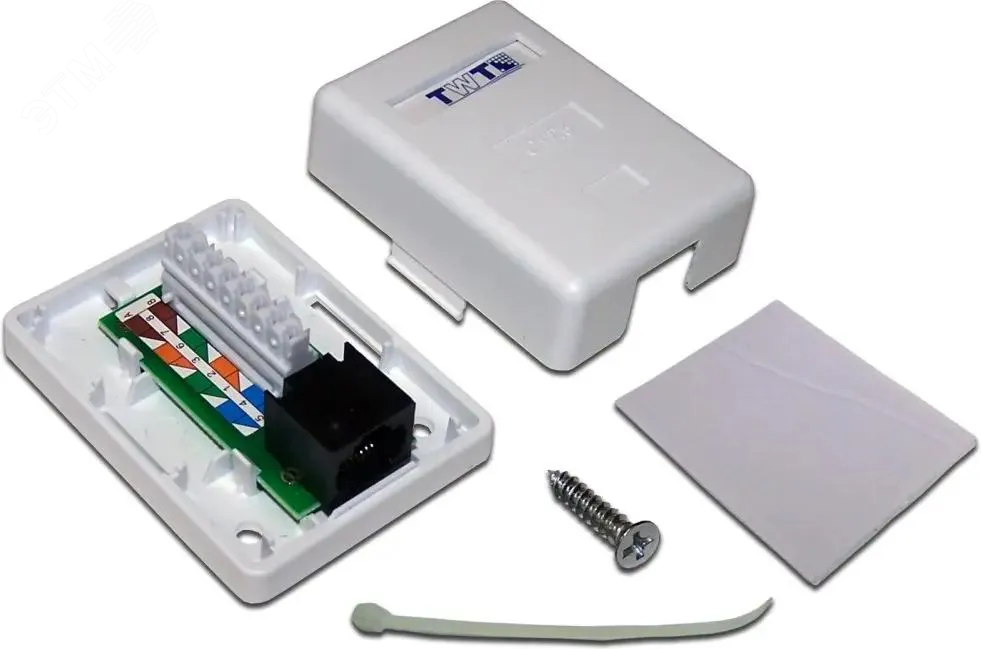 Изображение товара Розетка настенная, 1 порт RJ-45 категории 6, UTP, белая (шт)