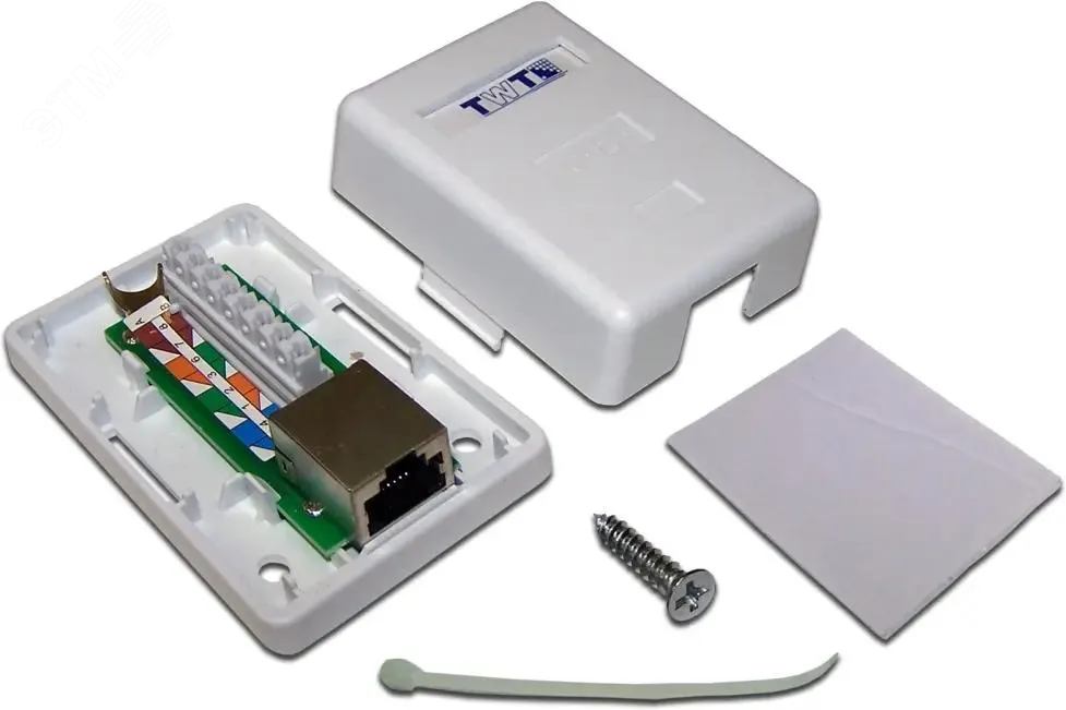 Изображение товара Розетка настенная, 1 порт RJ-45 категории 5е, STP, белая (шт)