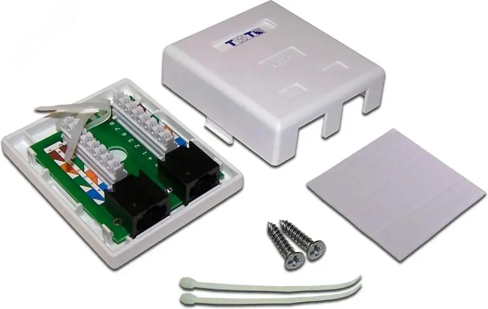 Изображение товара Розетка настенная, 2 порта RJ-45 категории 6, UTP, белая (шт) Изображение товара Розетка настенная, 2 порта RJ-45 категории 6, UTP, белая (шт)