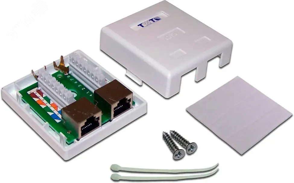 Изображение товара Розетка настенная, 2 порта RJ-45 категории 5е, STP, белая (шт) Изображение товара Розетка настенная, 2 порта RJ-45 категории 5е, STP, белая (шт)