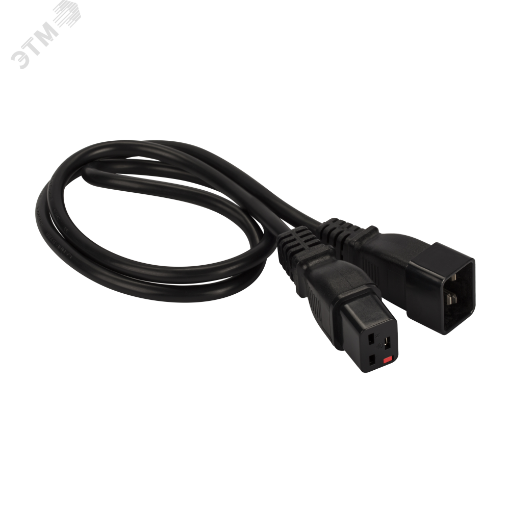 Изображение товара Кабель электропитания с блокировкой C19-C20, 3х1.5, 220В, 16А, черный, 5 м (шт)